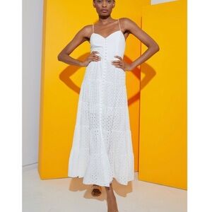 Alice & Olivia shanti eyelet button front dress